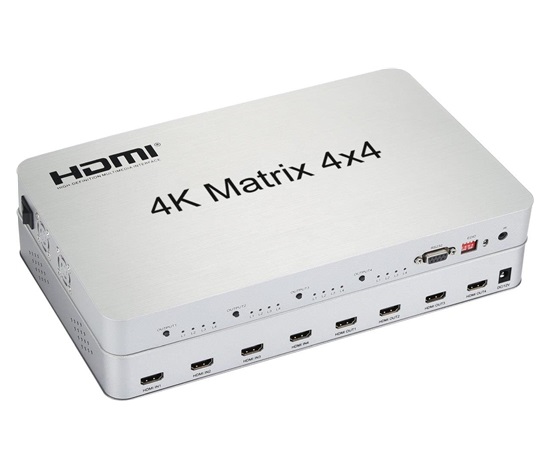 PremiumCord HDMI maticový prepínač 4:4 , rozlíšenie 4Kx2K