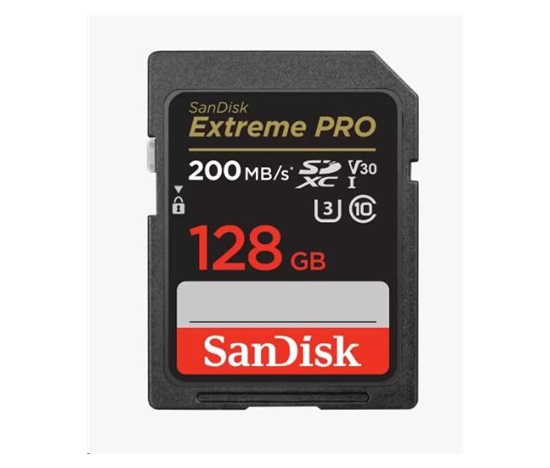 Karta SanDisk SDXC 128 GB Extreme PRO (200 MB/s triedy 10, UHS-I U3 V30)