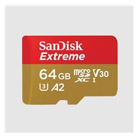 Karta SanDisk micro SDXC 64GB Extreme (170 MB/s Class 10, UHS-I U3 V30) + adaptér