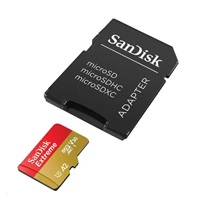 Karta SanDisk micro SDXC 64GB Extreme (170 MB/s Class 10, UHS-I U3 V30) + adaptér