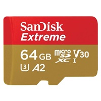 Karta SanDisk micro SDXC 64GB Extreme Action Cams and Drones (170 MB/s Class 10, UHS-I U3 V30) + adaptér