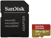 Karta SanDisk micro SDXC 128 GB Extreme Action Cams and Drones (190 MB/s Class 10, UHS-I U3 V30) + adaptér