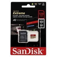 Karta SanDisk micro SDXC 128 GB Extreme Action Cams and Drones (190 MB/s Class 10, UHS-I U3 V30) + adaptér
