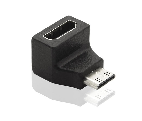 Adaptér PremiumCord Mini HDMI C - HDMI (M/F), zakrivený 90°