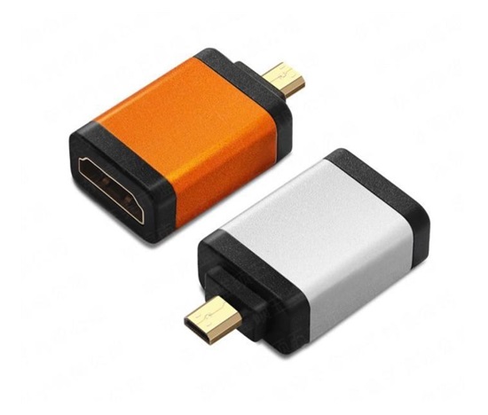 Adaptér PremiumCord HDMI A - micro HDMI D (F/M), oranžový