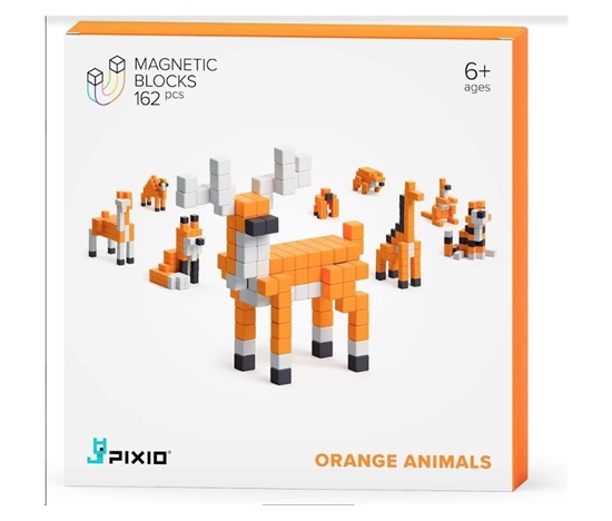 PIXIO Orange Animals magnetická stavebnice