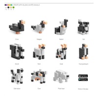 PIXIO Black & White Animals magnetická stavebnice