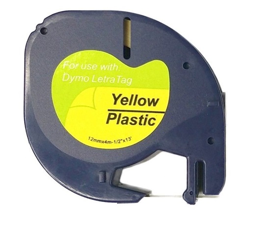 Páska Xerox kompatibilná s DYMO 59423, 12 mm x 4 m, čierna tlač / žltý podklad, LetraTag, plast - ALLPRINT