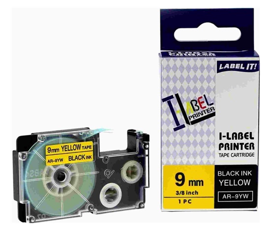 Páska Xerox kompatibilná s Casio, XR-9YW1, 9 mm x 8 m, čierna tlač / žltý podklad - ALLPRINT