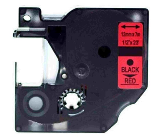 Páska Xerox kompatibilná s DYMO, 45017 S0720570, 12 mm x 7 m, čierna tlač / červená podložka, D1 - ALLPRINT