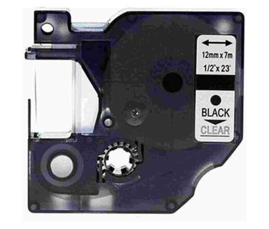 Páska Xerox kompatibilná s DYMO, 45010 S0720500,12 mm x 7 m, čierna tlač / priehľadný podklad, D1 - ALLPRINT