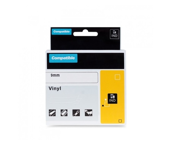 Páska Xerox kompatibilná s DYMO 18054, 9 mm x 1,5 m, čierna tlač / žltý podklad, RHINO, páska - ALLPRINT