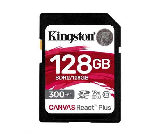 Kingston 128GB Canvas React Plus SDXC UHS-II 300R/260W U3 V90 pre Full HD/4K/8K