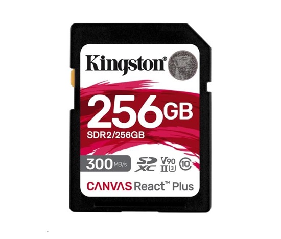 Kingston 256GB Canvas React Plus SDXC UHS-II 300R/260W U3 V90 pre Full HD/4K/8K