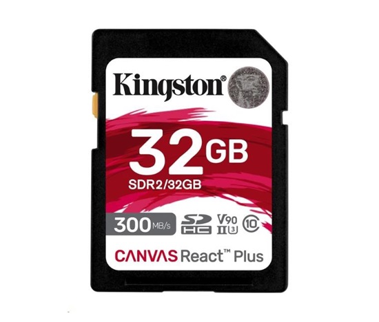 Kingston 32GB Canvas React Plus SDHC UHS-II 300R/260W U3 V90 pre Full HD/4K/8K