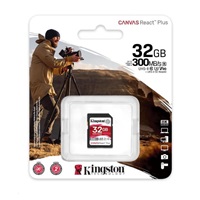 Kingston 32GB Canvas React Plus SDHC UHS-II 300R/260W U3 V90 pre Full HD/4K/8K