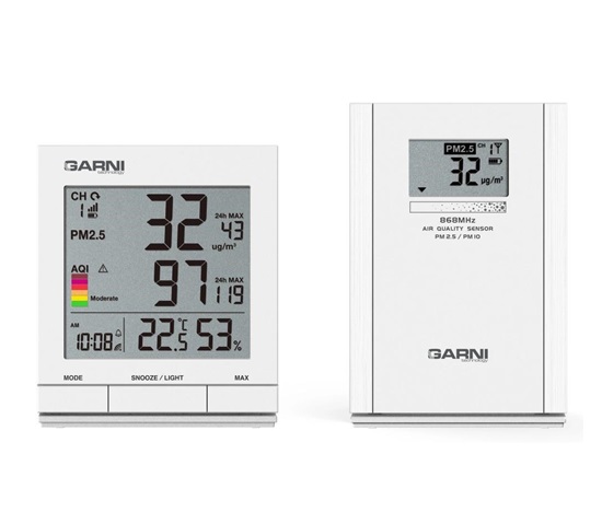 GARNI 204 OneCare měřič kvality vnitřního vzduchu s bezdrátovým čidlem