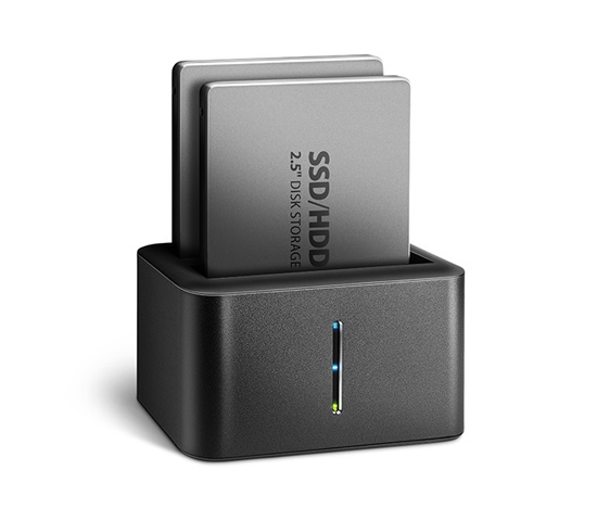 AXAGON ADSA-D25, USB 3.2 Gen 1 - 2x SATA 6G 2.dokovacia stanica 5" SSD/HDD CLONE MINI