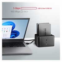 AXAGON ADSA-D25, USB 3.2 Gen 1 - 2x SATA 6G 2.dokovacia stanica 5" SSD/HDD CLONE MINI