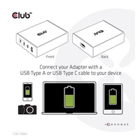Cestovná nabíjačka Club3D 132W technológia GAN, 4xUSB-A a USB-C, PD 3.0 Podpora