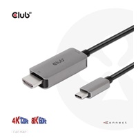 Club3D kabel USB-C na HDMI, 4K120Hz 8K60Hz HDR10 s DSC1.2, Aktivní kabel, M/M, 3m