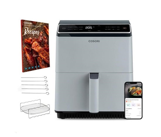 Cosori Dual Blaze 6.4L SMART horkovzdušná  fritéza + 5x špíz a gril. rošt, grey