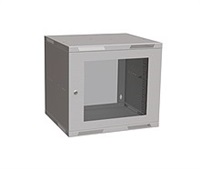 Nástenný rozvádzač Solarix SENSA LITE 9U 450 mm, sklenené dvere, RAL 7035 SENSA-L-9U-545-11-G