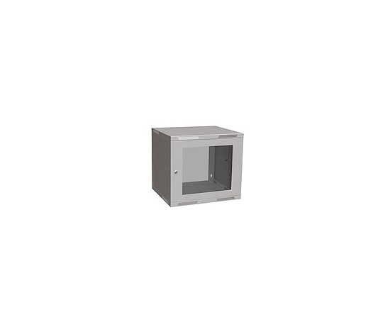 Nástenný rozvádzač Solarix SENSA LITE 9U 450 mm, sklenené dvere, RAL 7035 SENSA-L-9U-545-11-G