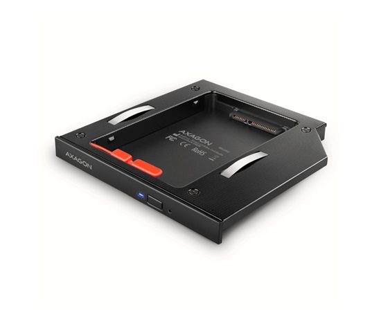 Rám AXAGON RSS-CD12 pre 2.5" SSD/HDD na DVD, 12.7 mm, LED, hliník