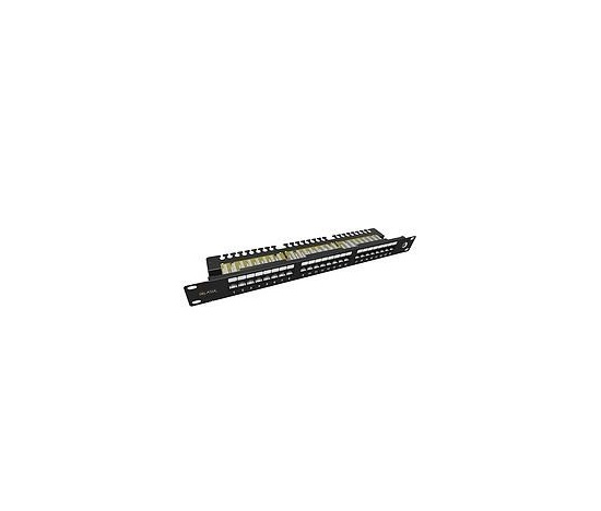 Solarix Patch panel 24 x RJ45 CAT6 UTP s prepojovacou lištou 1U SX24L-6-UTP-BK-N