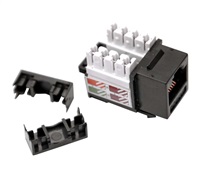 Keystone LEXI-Net Cat5E, UTP, dvojitá svorkovnica, čierna s koncovkami