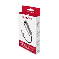 AXAGON ADE-25R, USB-A 3.2 Gen 1-2.5 Gigabitová sieťová karta Ethernet, Realtek 8156, automatická inštalácia, sivá