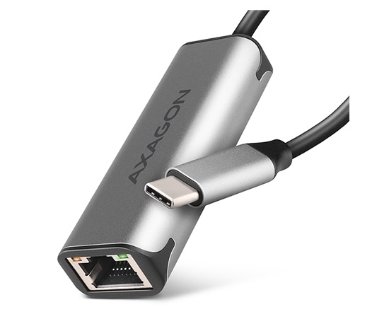 AXAGON ADE-25RC, USB-C 3.2 Gen 1-2.5 Gigabitová sieťová karta Ethernet, Realtek 8156, automatická inštalácia, sivá