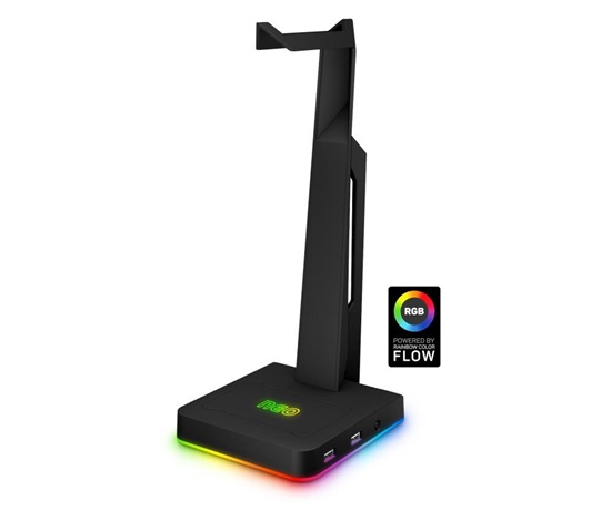 CONNECT IT NEO Stand-It RGB stojan na slúchadlá + rozbočovač USB, čierny