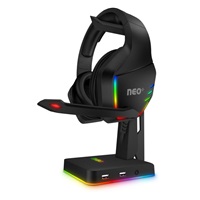 CONNECT IT NEO Stand-It RGB stojan na slúchadlá + rozbočovač USB, čierny