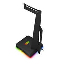 CONNECT IT NEO Stand-It RGB stojan na slúchadlá + rozbočovač USB, čierny