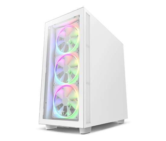 Skriňa NZXT H7 Elite Edition / ATX / 4x120mm (3xRGB) ventilátor / USB-C /2x USB/ sklo. bočné steny / zasklenie. predný panel / biely