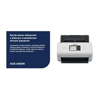 Skener BROTHER ADS-4500W DUALSKEN A4 35 str./70dual 600x600 60ADF USB LAN WIFI - displej 7.1cm