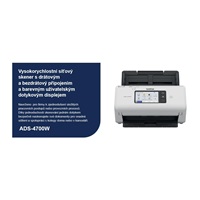 BROTHER skener ADS-4700W DUALSKEN A4 40 str./min/80duálny 600x600 60ADF USB LAN WIFI - displej 10.5cm