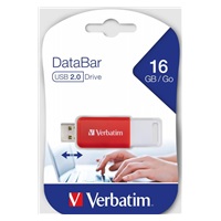 VERBATIM Flash disk 16GB DataBar USB 2.0 Disk, červený