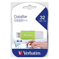VERBATIM Flash disk 32GB DataBar USB 2.0 Disk, zelený