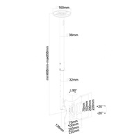 Stropní držák na Tv monitor Fiber Mounts Bat01