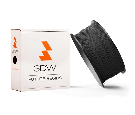 3DW - ABS vlákno pre 3D tlačiarne, priemer struny 1,75 mm, farba čierna, hmotnosť 0,5 kg, teplota tlače 220-250 °C