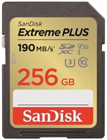 Karta SanDisk SDXC 256 GB Extreme PLUS (R 190 MB/s W130 MB/s Class 10, UHS-I U3 V30)