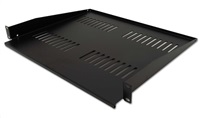XtendLan 19" předsunutá police s perforací 1U/400mm, nosnost 25kg, černá