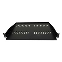 XtendLan 19" předsunutá police s perforací 1U/400mm, nosnost 25kg, černá