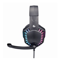 GEMBIRD sluchátka s mikrofonem GHS-06, herní, černá s RGB LED podsvícením