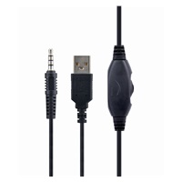 GEMBIRD sluchátka s mikrofonem GHS-06, herní, černá s RGB LED podsvícením