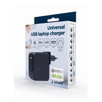 GEMBIRD Univerzálny adaptér NPA-PD60-01 pre notebook, Type-C PD, USB, 60 W