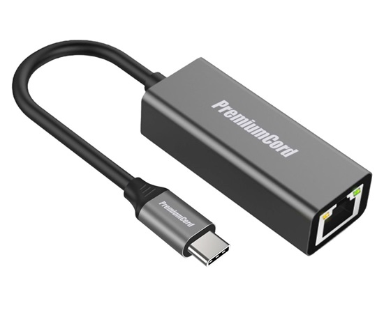 Prevodník PremiumCord USB-C na gigabitový RJ45